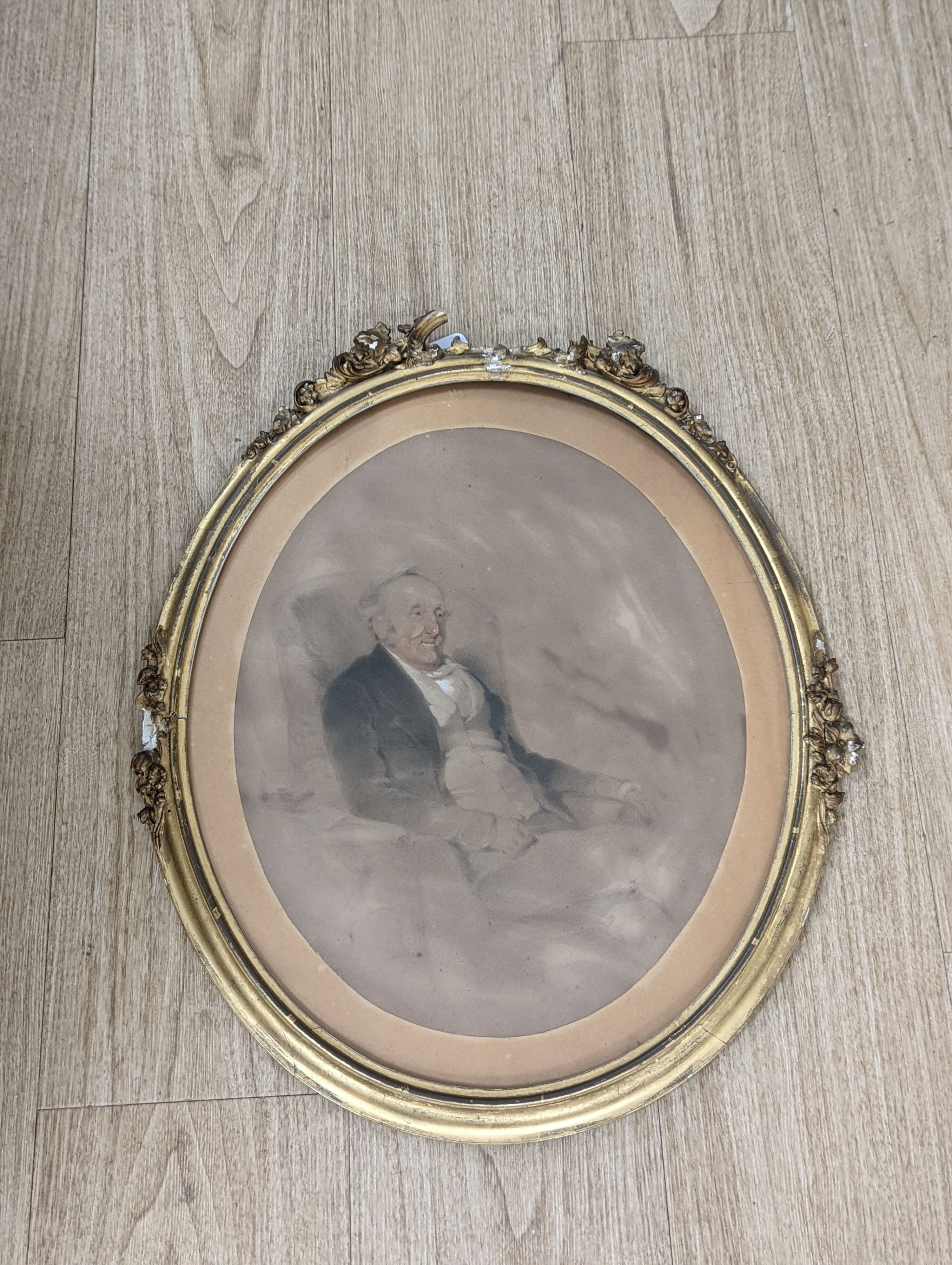 Victorian School, watercolour, Portrait of Robert Mason (1808-1885), oval, 40 x 32cm